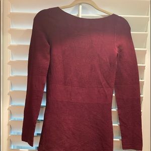 Cushnie Merlot colored knit top with ribbed details pristine condition